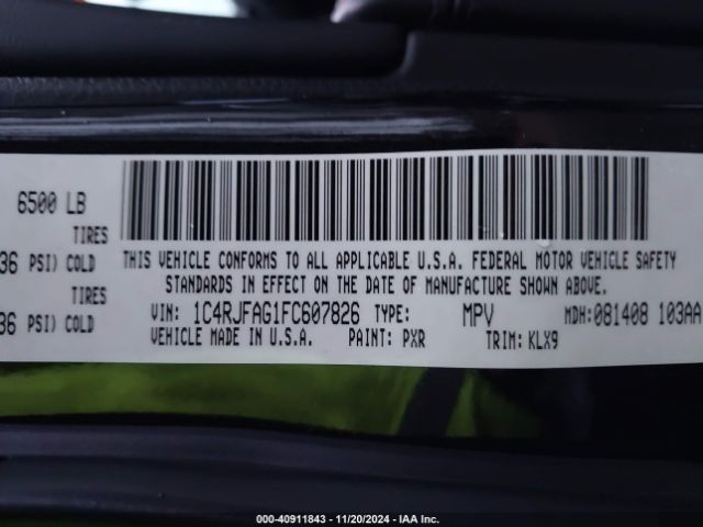 1C4RJFAG1FC607826 Jeep Grand Cherokee Altitude
