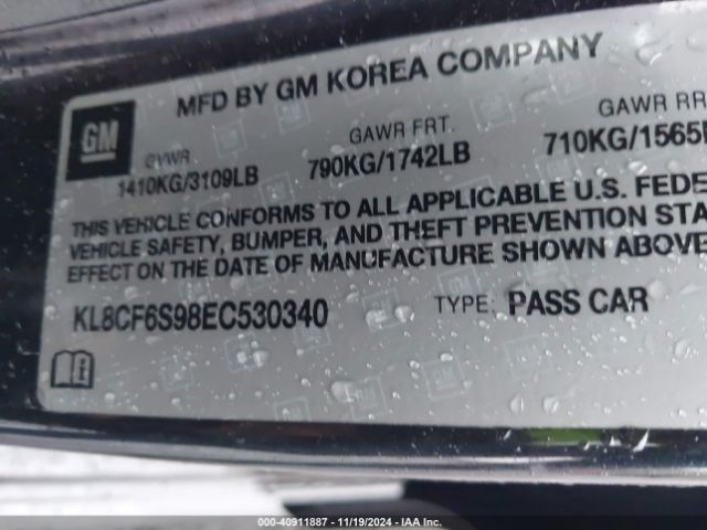 KL8CF6S98EC530340 Chevrolet Spark 2lt Auto