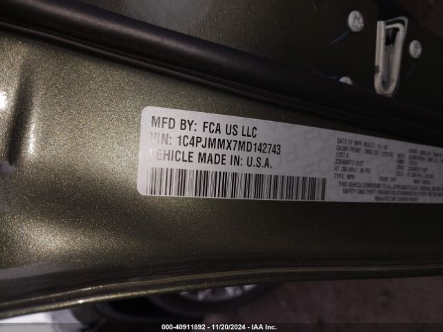 1C4PJMMX7MD142743 Jeep Cherokee Latitude Lux 4x4