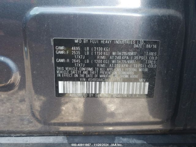4S4BSAAC3H3227187 Subaru Outback 2.5i