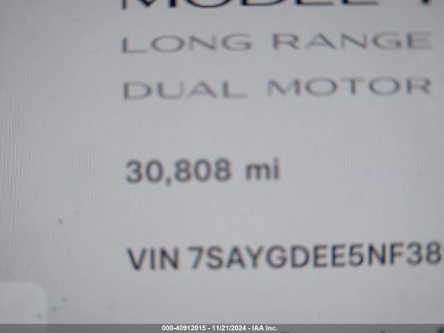 7SAYGDEE5NF389692 Tesla Model Y Long Range Dual Motor All-wheel Drive