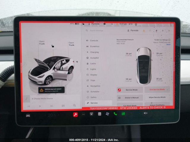 7SAYGDEE5NF389692 Tesla Model Y Long Range Dual Motor All-wheel Drive