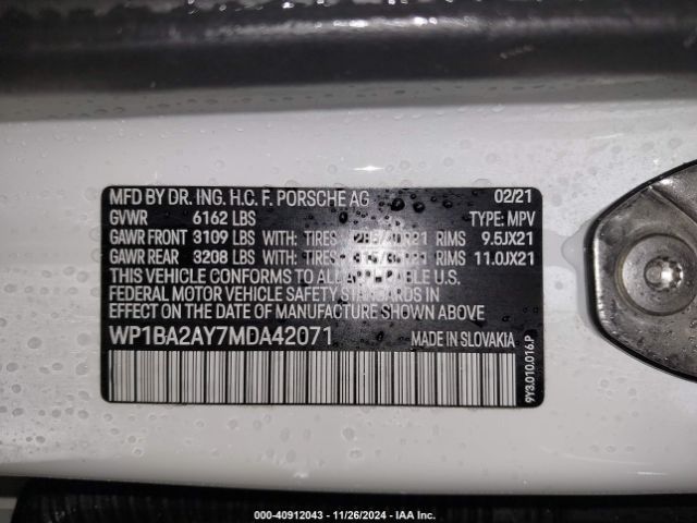 2021 PORSCHE CAYENNE COUPE WP1BA2AY7MDA42071 Photo 8