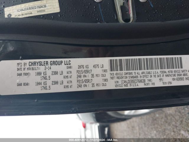 1C4NJDEB5ED760638 Jeep Compass Latitude
