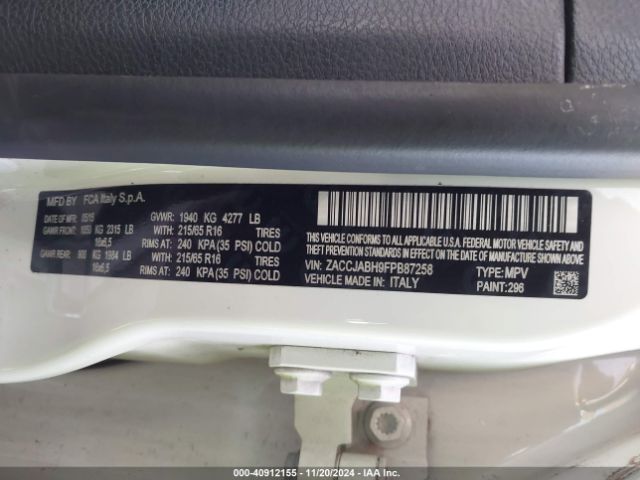 ZACCJABH9FPB87258 Jeep Renegade Latitude