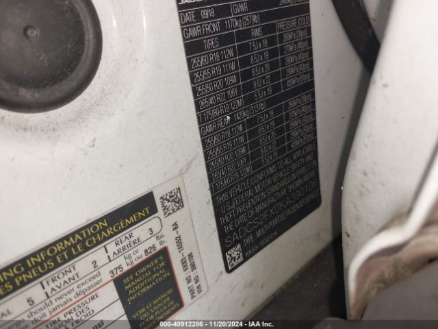 2019 JAGUAR F-PACE SADCS2FX0KA390106 Photo 8