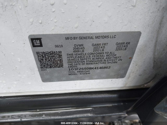 Chevrolet Bolt Ev Premier 2019 1G1FZ6S08K4146862 Image 9