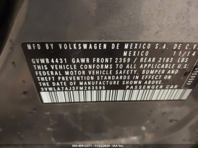 3VWLA7AJ3FM263595 Volkswagen Jetta 2.0l Tdi Sel