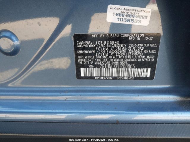 JF2GTHNCXPH268865 Subaru Crosstrek Limited