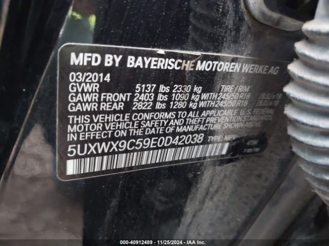 5UXWX9C59E0D42038 BMW X3 Xdrive28i