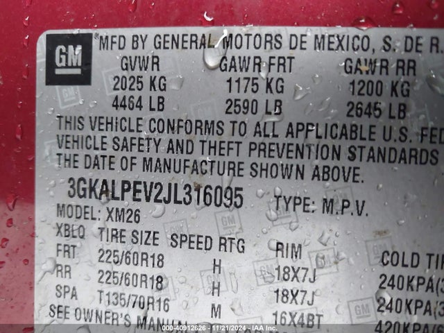 3GKALPEV2JL316095 GMC Terrain Slt