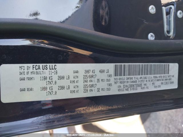 3C4NJDBB9KT656695 Jeep Compass Latitude 4x4
