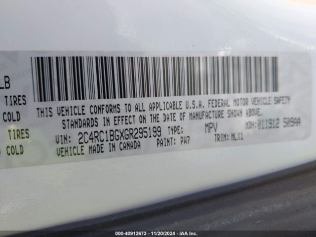 2C4RC1BGXGR295199 Chrysler Town & Country Touring