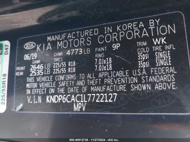 KNDP6CAC1L7722127 KIA SPORTAGE S
