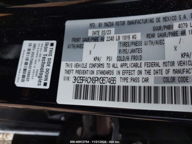 3MZBPACM8PM367466 Mazda Mazda3 2.5 S Preferred