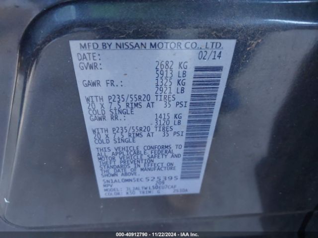 5N1AL0MN5EC525395 Infiniti QX60