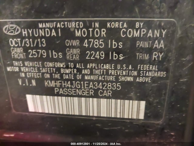 Hyundai Azera Limited 2014 KMHFH4JG1EA342835 Image 9