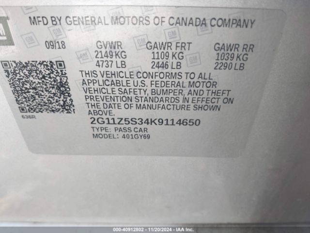 2G11Z5S34K9114650 Chevrolet IMPALA LT
