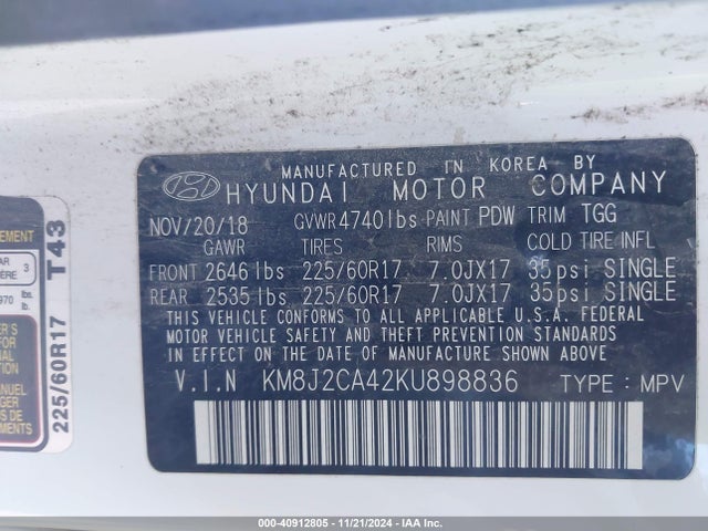 Hyundai TUCSON SE 2019 KM8J2CA42KU898836 Image 9