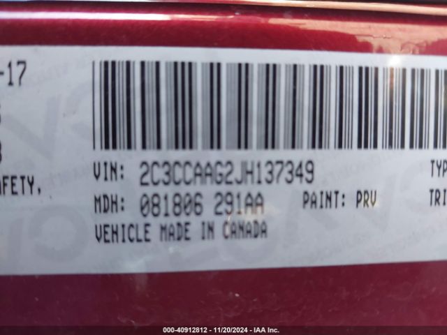 2C3CCAAG2JH137349 Chrysler 300 Touring L
