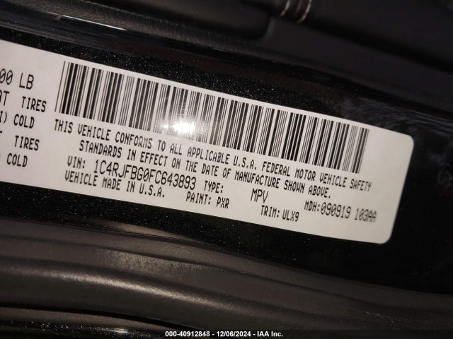 Jeep Grand Cherokee Limited 2015 1C4RJFBG0FC643893 Image 9