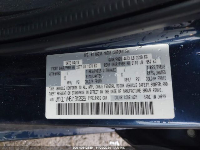 JM1GL1VM6J1312925 Mazda Mazda6 Touring