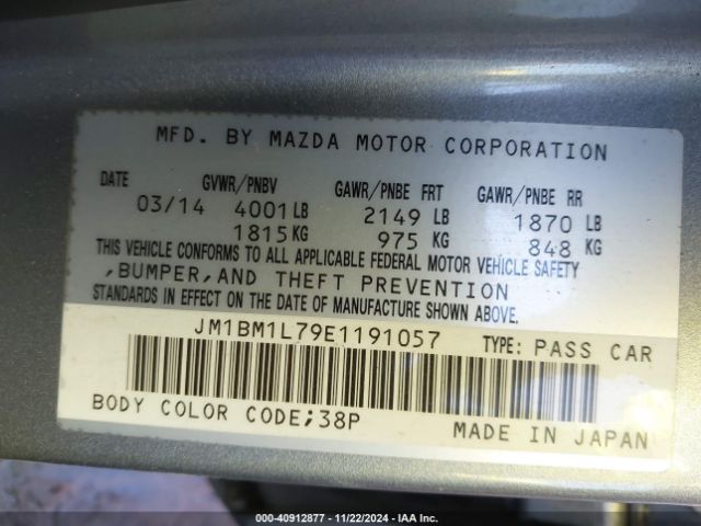 JM1BM1L79E1191057 Mazda Mazda3 I Touring