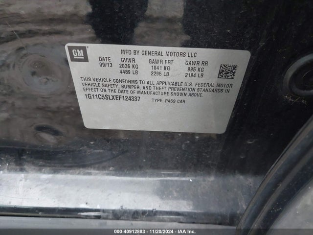 Chevrolet MALIBU 1LT 2014 1G11C5SLXEF124337 Image 9