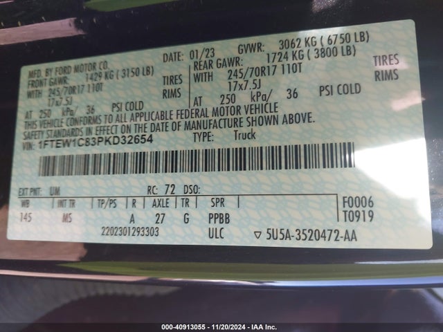 Ford F-150 Xlt 2023 1FTEW1C83PKD32654 Image 9