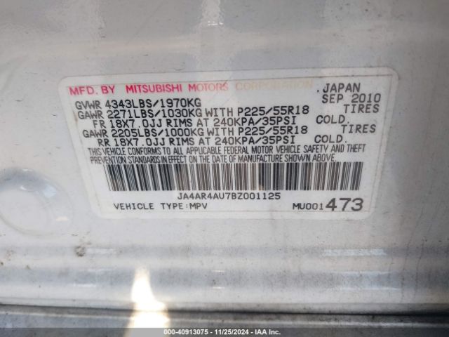 2011 MITSUBISHI OUTLANDER SPORT JA4AR4AU7BZ001125 Photo 8