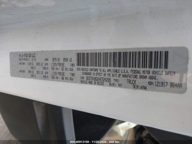 3C6TRVBG2HE524285 RAM Promaster 1500 136 Wb