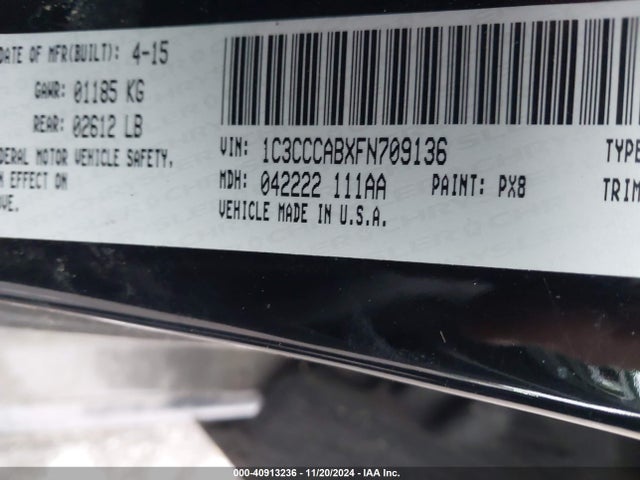 1C3CCCABXFN709136 Chrysler 200 Limited