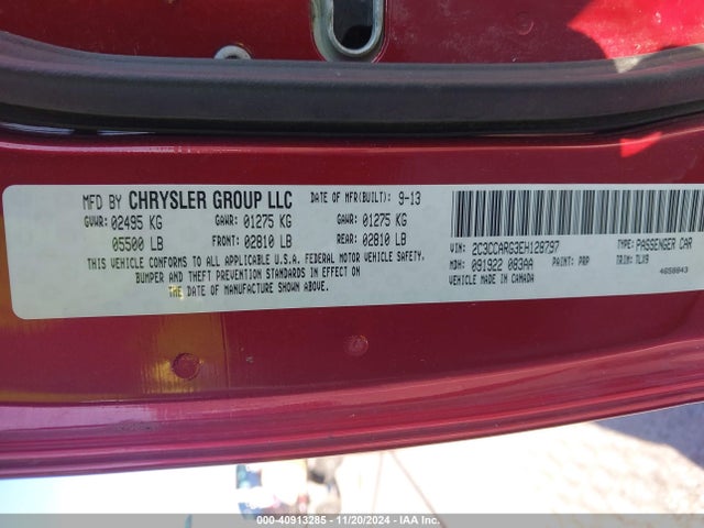 Chrysler 300 2014 2C3CCARG3EH128797 Image 9