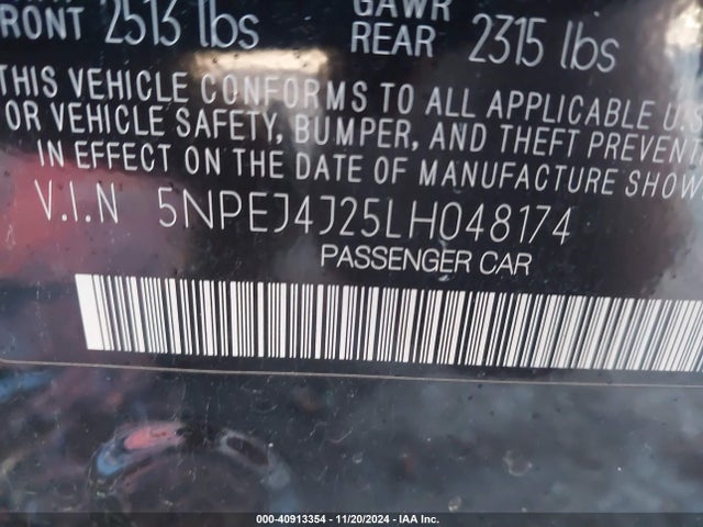 Hyundai Sonata Sel Plus 2020 5NPEJ4J25LH048174 Image 9