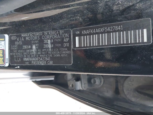 KIA FORTE LX 2015 KNAFK4A6XF5427841 Image 9