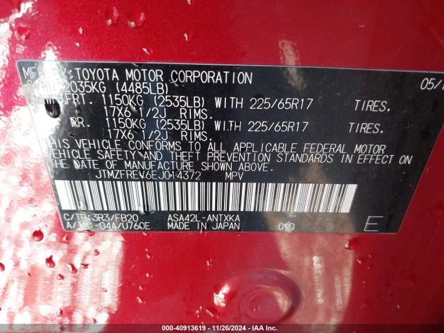 Toyota RAV4 LE 2014 JTMZFREV6EJ014372 Image 9