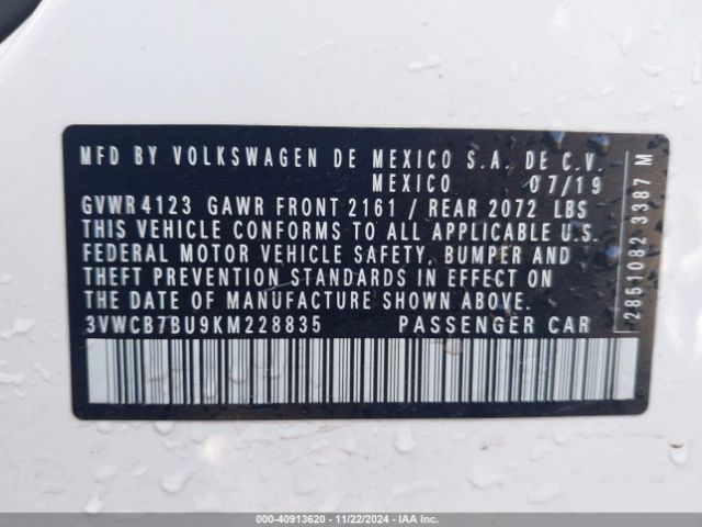 3VWCB7BU9KM228835 Volkswagen Jetta 1.4t R-line/1.4t S/1.4t Se