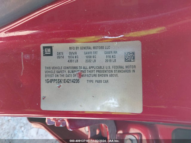 Buick Verano 2014 1G4PP5SK1E4214206 Image 9
