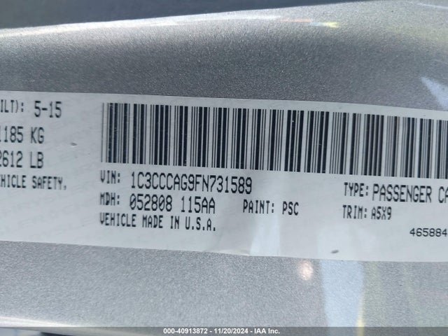 Chrysler 200 Limited 2015 1C3CCCAG9FN731589 Image 9