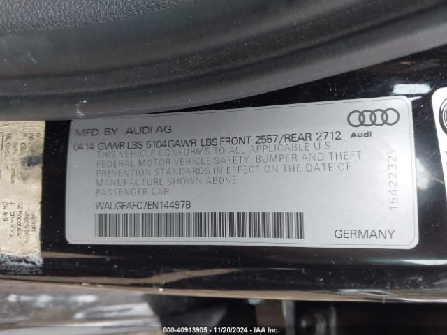 WAUGFAFC7EN144978 Audi A6 2.0t Premium