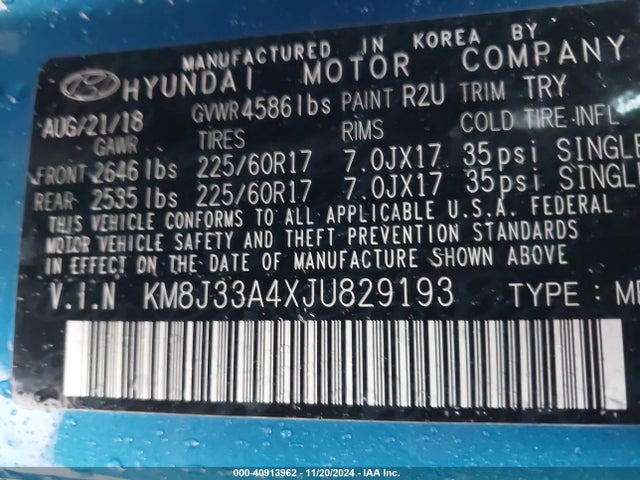 Hyundai Tucson Sel Plus 2018 KM8J33A4XJU829193 Image 9