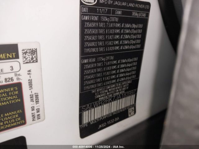 SALWR2RK7JA183997 Land Rover Range Rover Sport Hse Td6