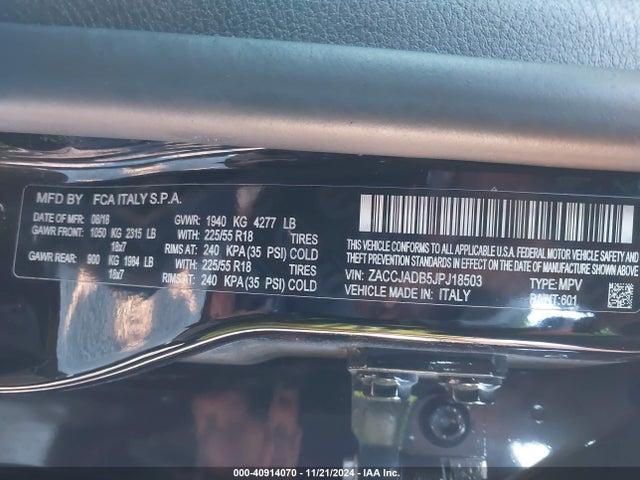 ZACCJADB5JPJ18503 Jeep Renegade Limited Fwd