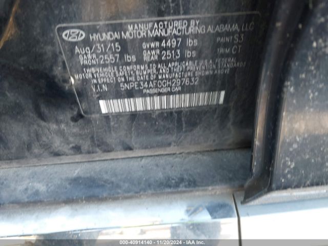 5NPE34AF0GH297632 Hyundai Sonata Sport