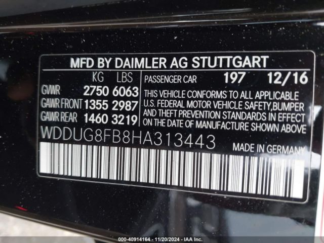 WDDUG8FB8HA313443 Mercedes-Benz S 550 4matic
