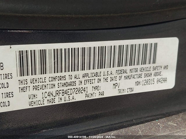 1C4NJRFB4ED720241 Jeep Patriot Latitude