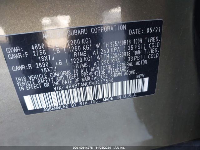 4S4BTANC0M3217556 Subaru Outback Limited