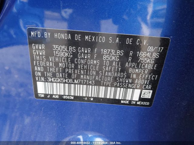 3HGGK5H08JM717143 Honda Fit Ex-l