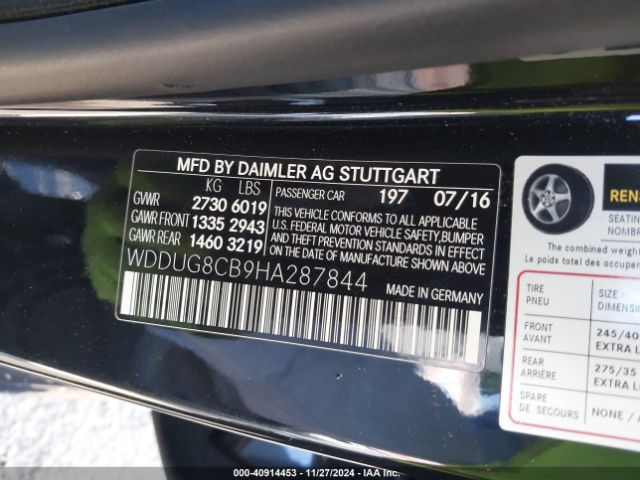 WDDUG8CB9HA287844 Mercedes-Benz S 550