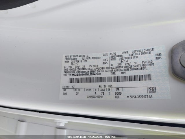 Ford Bronco Outer Banks 2022 1FMDE5AH0NLB04669 Image 9